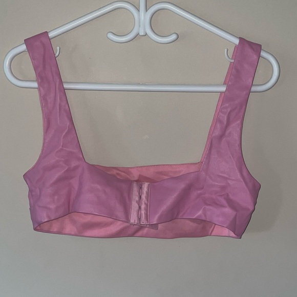 Pink leather crop top - Picture 2 of 2